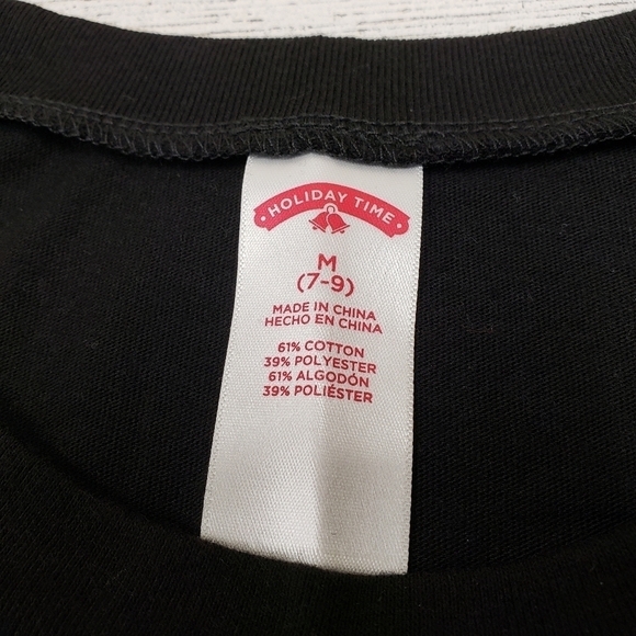 Holiday Time Womens Bah Humbug Christmas Top Size Juniors 7-9 Medium - Picture 3 of 4